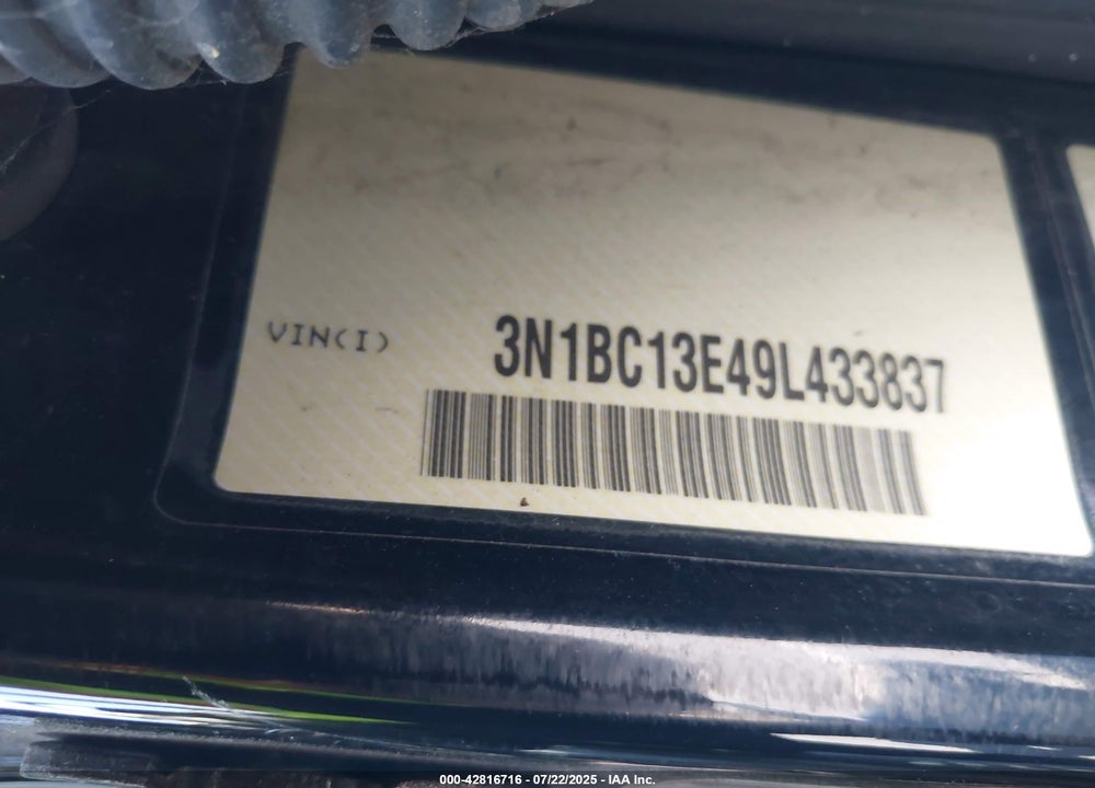 2009 NISSAN VERSA VIN: 3N1BC13E49L433837