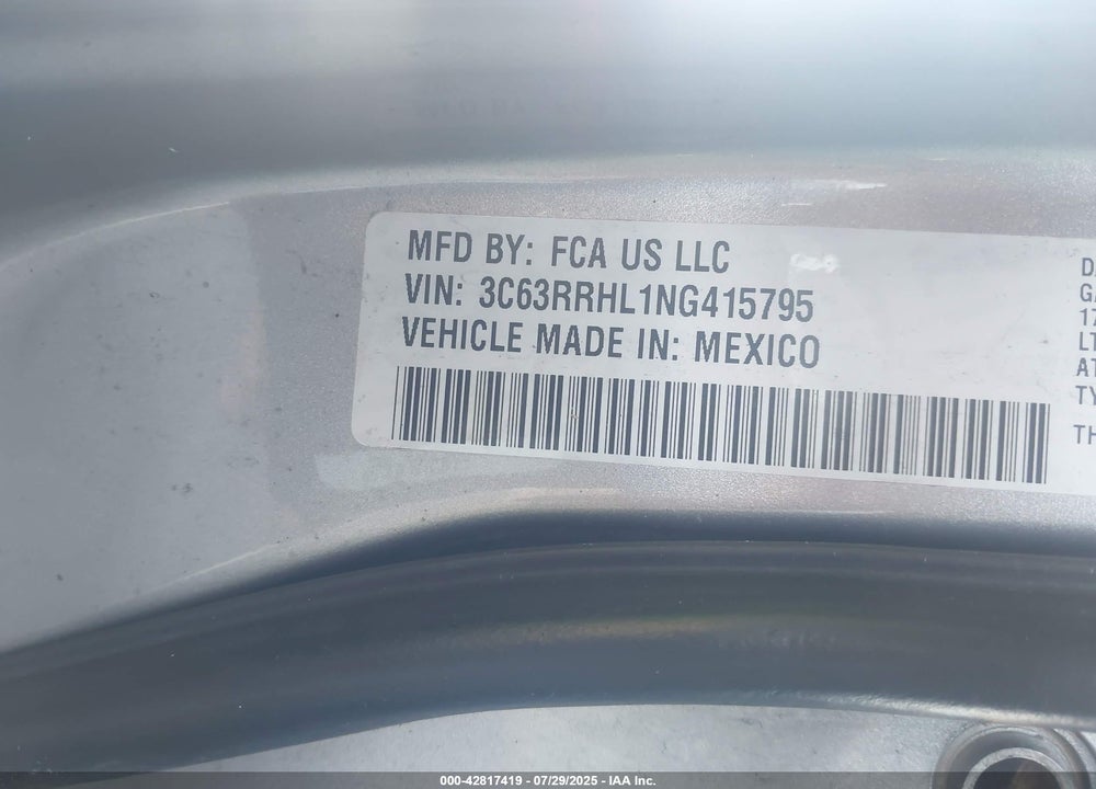 2022 RAM 3500 VIN: 3C63RRHL1NG415795
