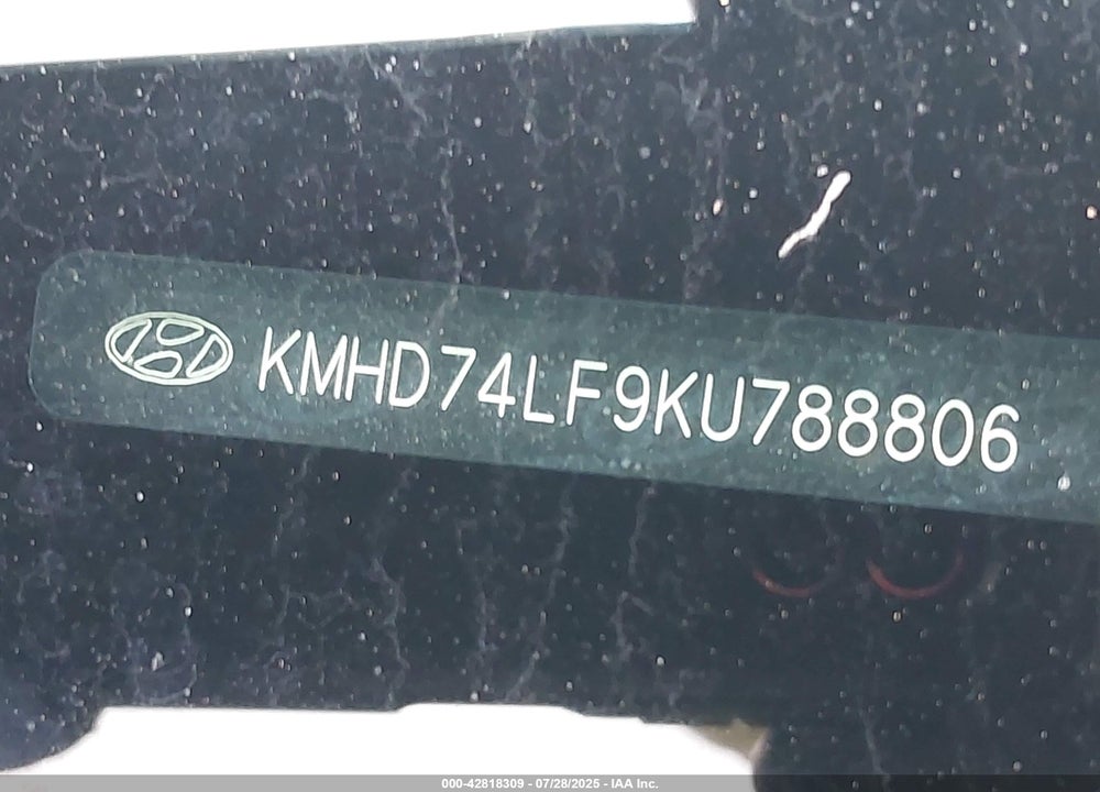 2019 HYUNDAI ELANTRA VIN: KMHD74LF9KU788806