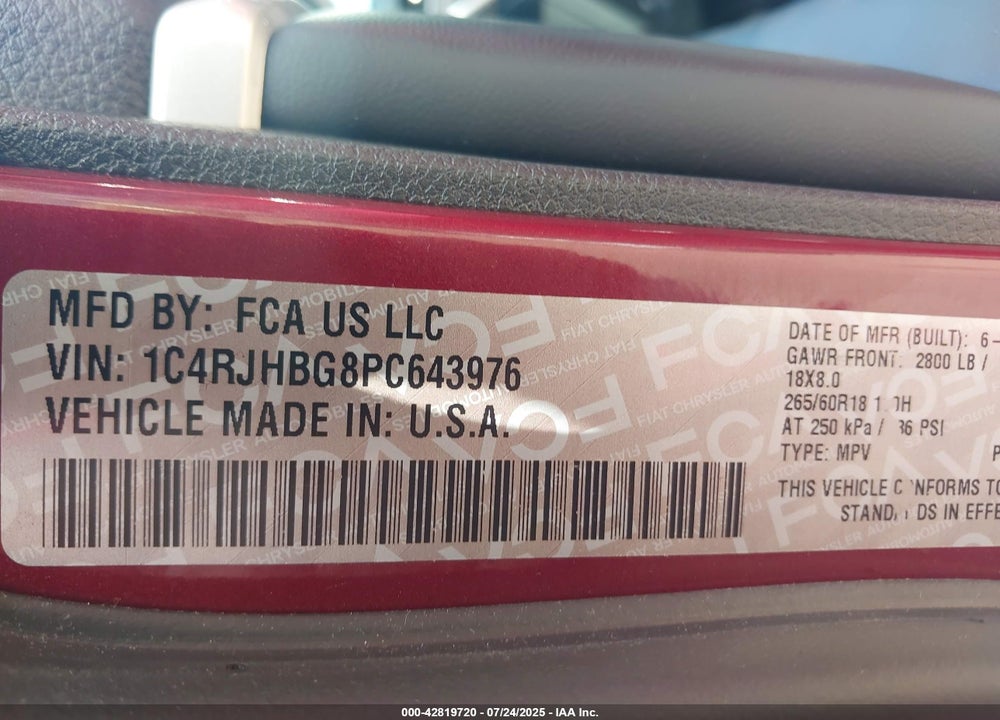 2023 JEEP GRAND CHEROKEE VIN: 1C4RJHBG8PC643976