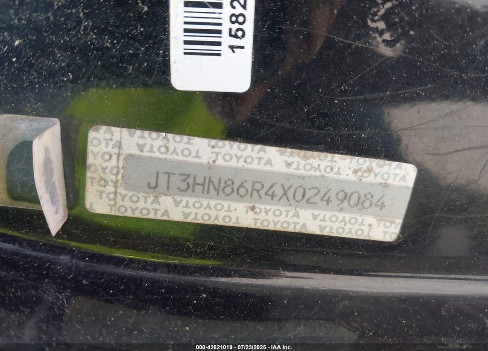 1999 TOYOTA 4RUNNER SR5 V6 VIN: JT3HN86R4X0249084