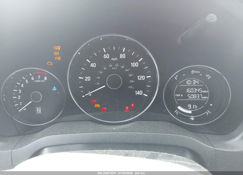 2016 HONDA HR-V VIN: 3CZRU6H57GM753296