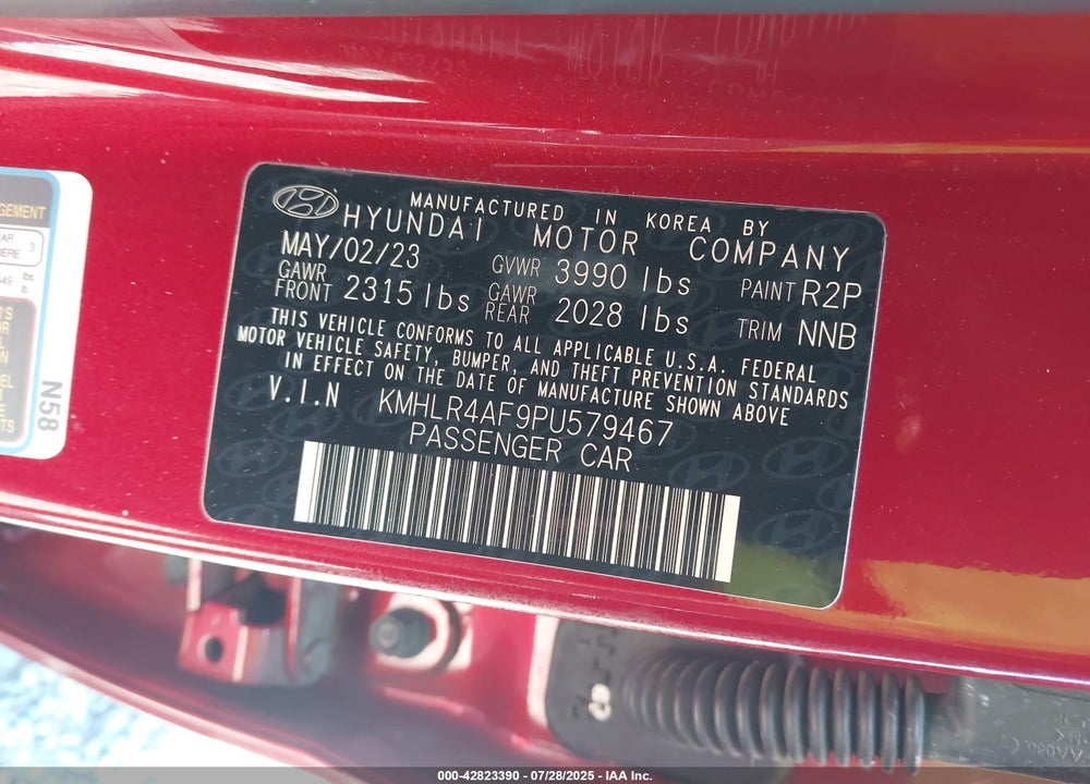 2023 HYUNDAI ELANTRA VIN: KMHLR4AF9PU579467