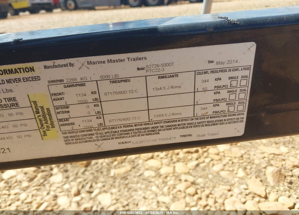 2015 MASTER SOLUTIONS INC OTHER VIN: 5JUBT2724FT055421