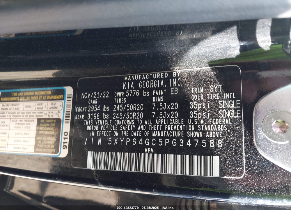 2023 KIA TELLURIDE VIN: 5XYP64GC5PG347588