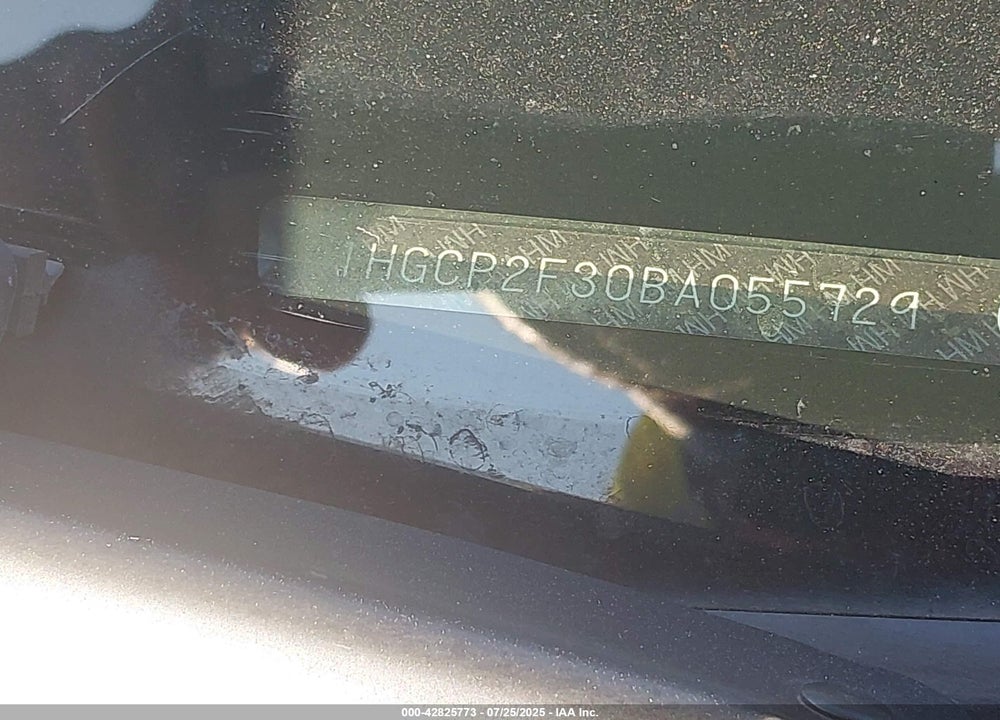 2011 HONDA ACCORD VIN: 1HGCP2F30BA055729