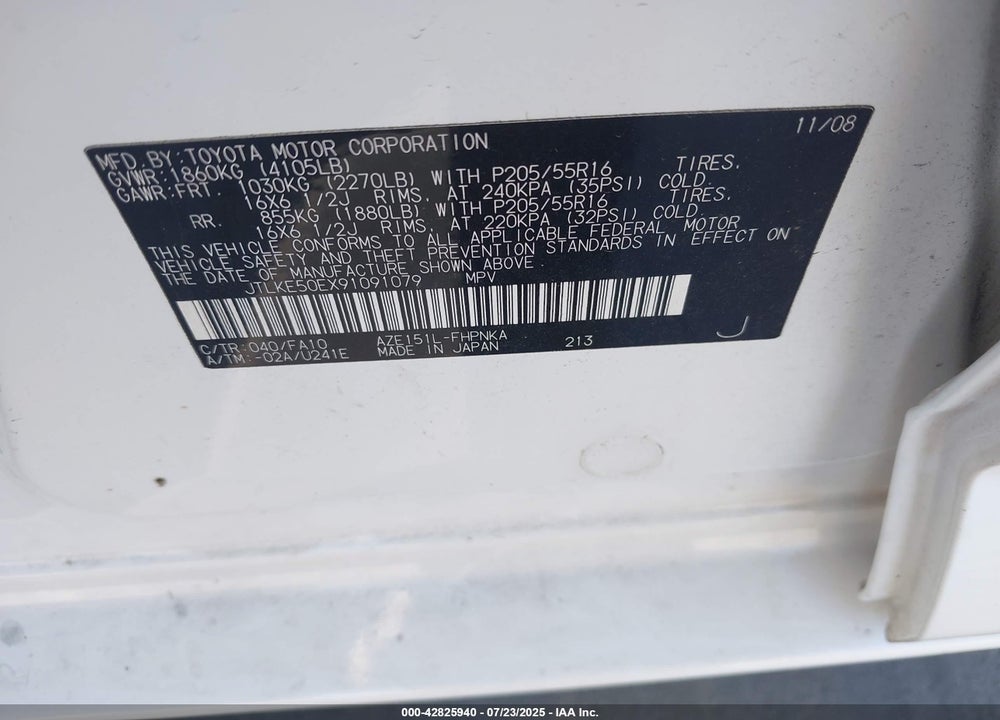 2009 SCION XB VIN: JTLKE50EX91091079