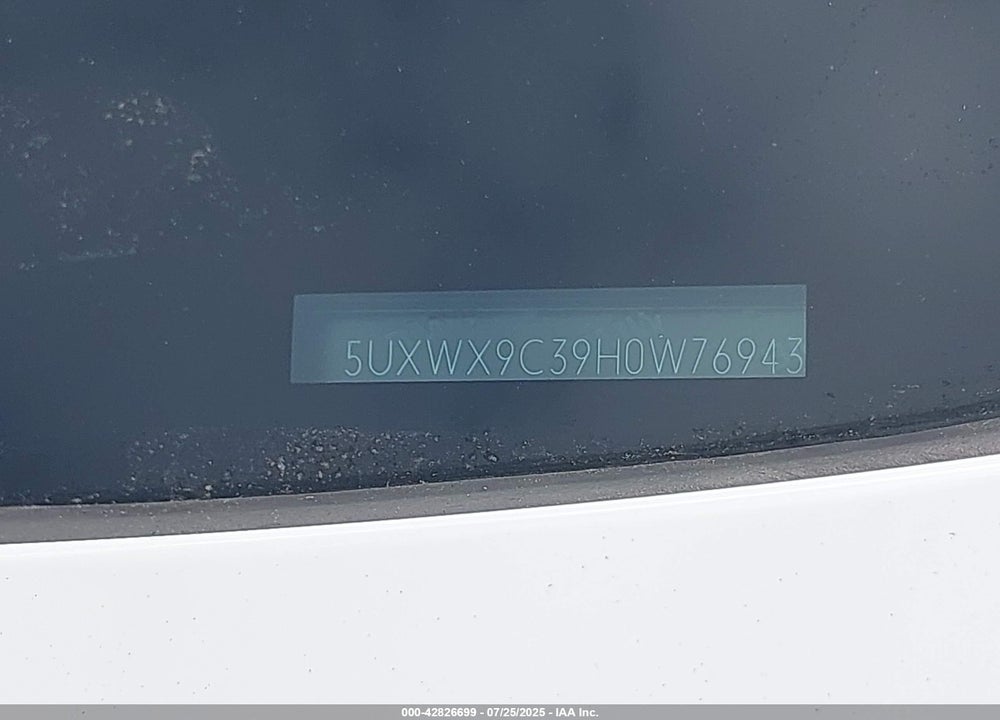 2017 BMW X3 XDRIVE28I VIN: 5UXWX9C39H0W76943