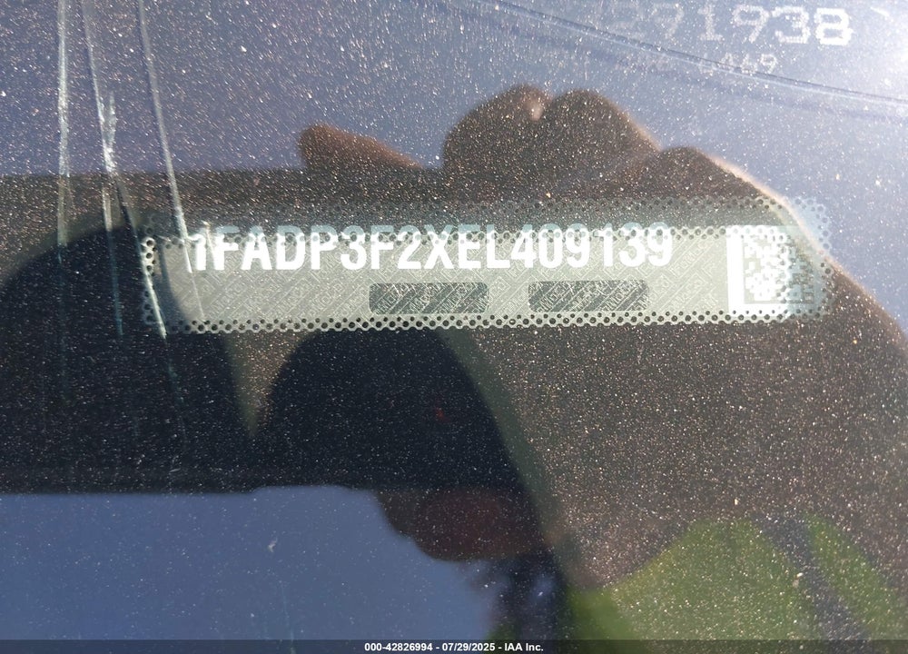 2014 FORD FOCUS VIN: 1FADP3F2XEL409139