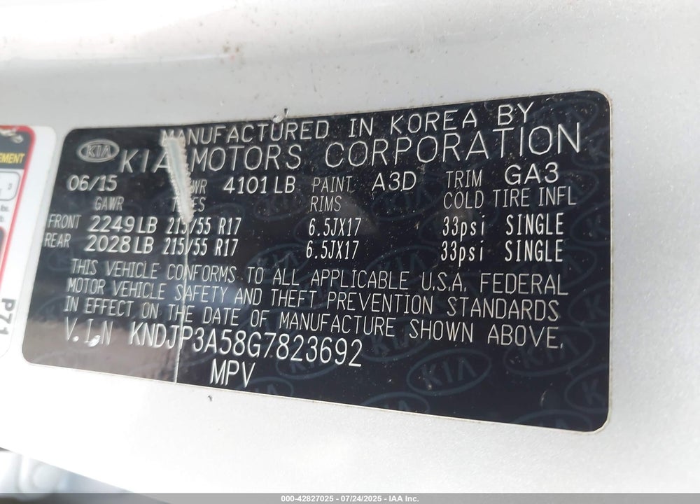2016 KIA SOUL VIN: KNDJP3A58G7823692