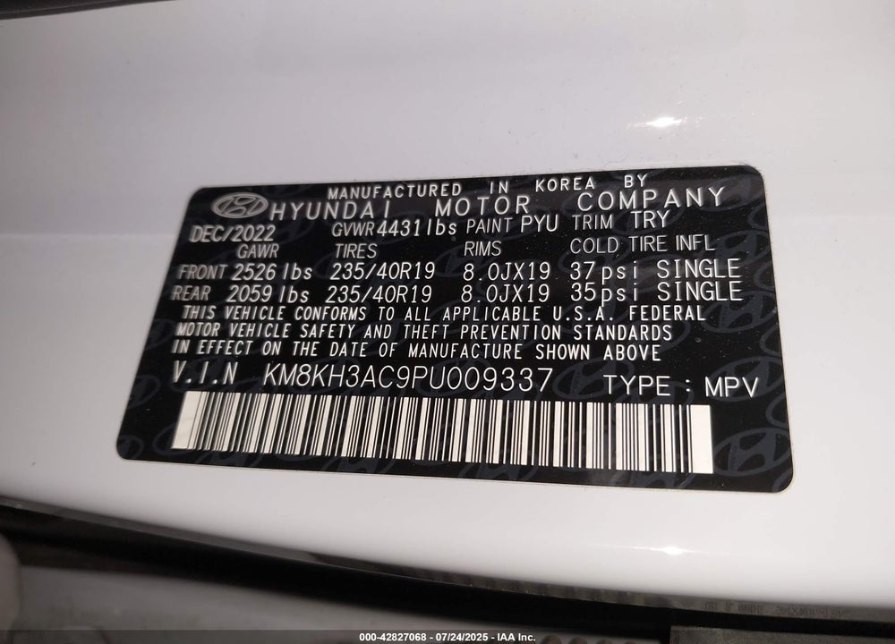 2023 HYUNDAI KONA N VIN: KM8KH3AC9PU009337