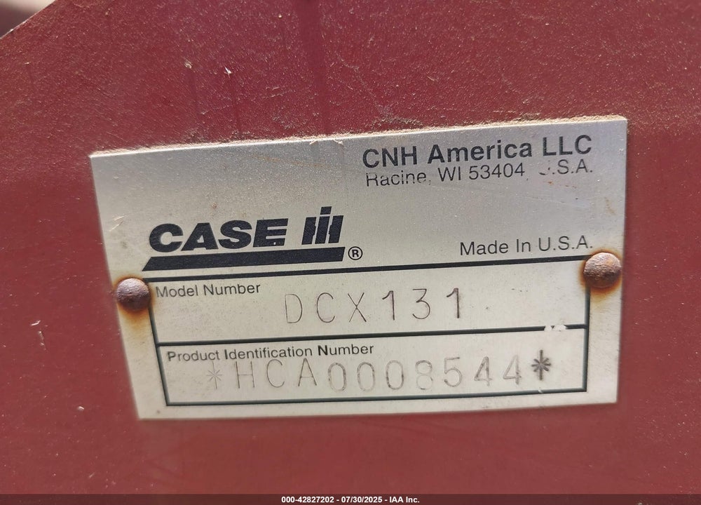 2007 CASE HAY CUTTER DCX131 VIN: HCA0008544