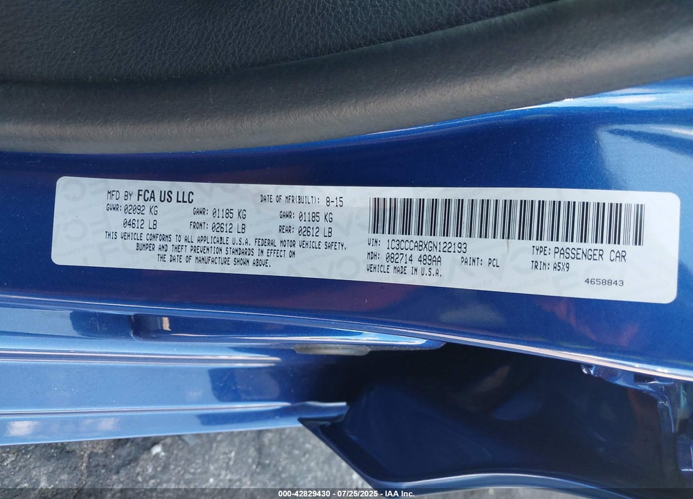 2016 CHRYSLER 200 VIN: 1C3CCCABXGN122193