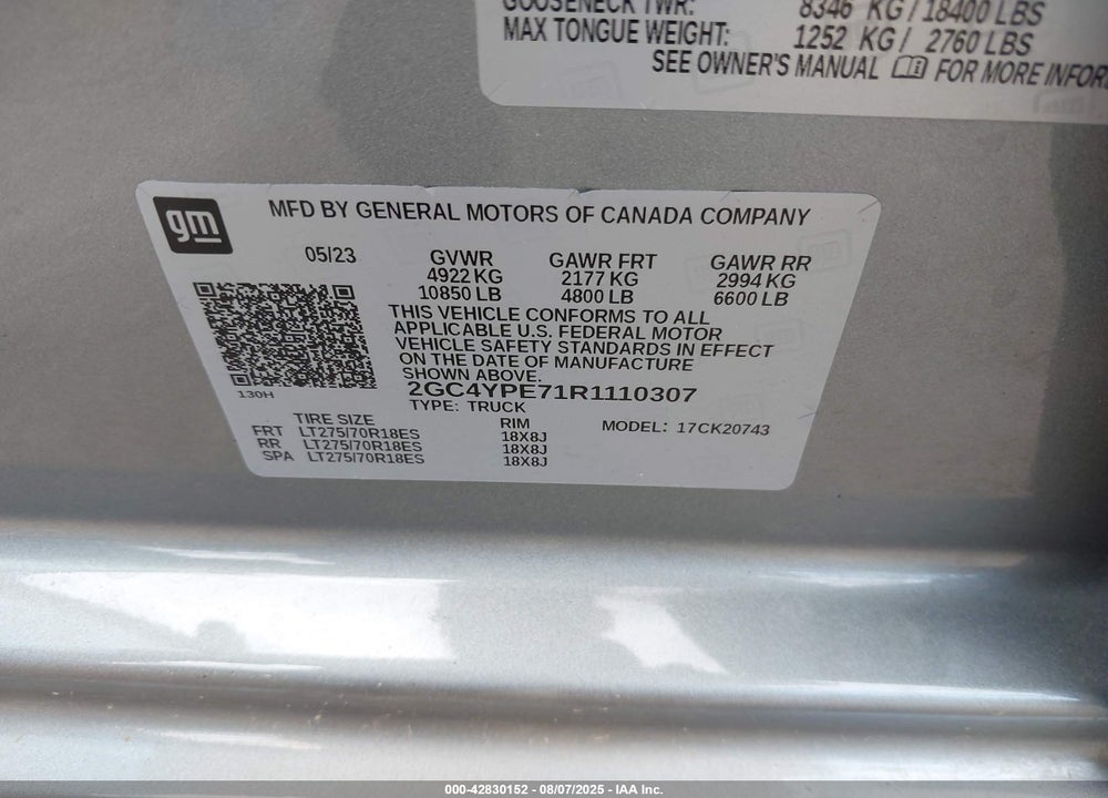 2024 CHEVROLET SILVERADO 2500HD 4WD STANDARD BED LTZ VIN: 2GC4YPE71R1110307