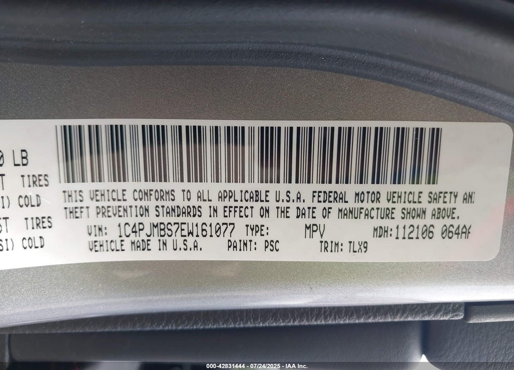 2014 JEEP CHEROKEE TRAILHAWK VIN: 1C4PJMBS7EW161077