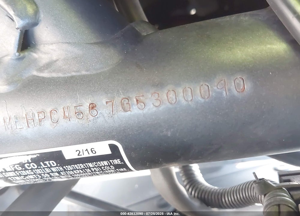 2016 HONDA CB500 F VIN: MLHPC4567G5300090