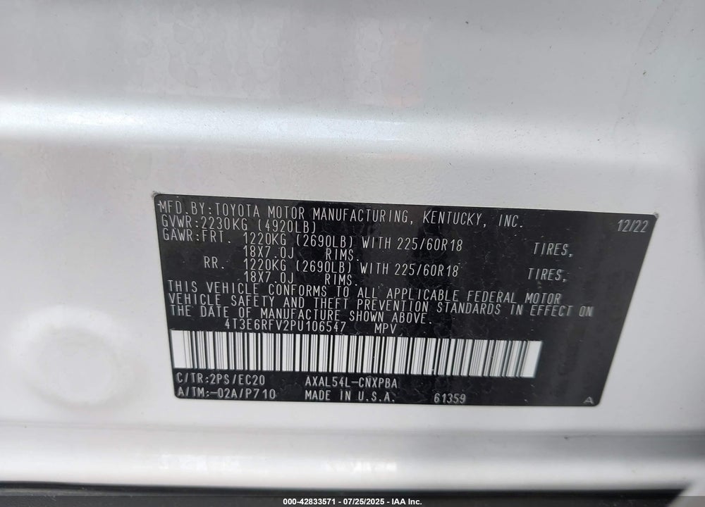 2023 TOYOTA RAV4 HYBRID XSE VIN: 4T3E6RFV2PU106547