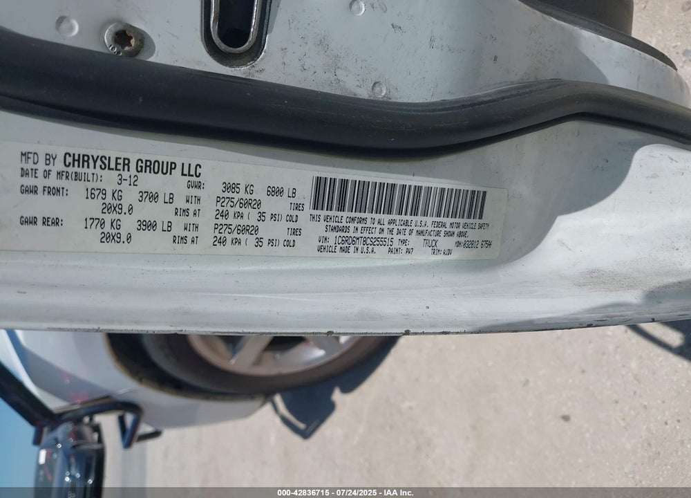 2012 RAM 1500 VIN: 1C6RD6MT8CS255515