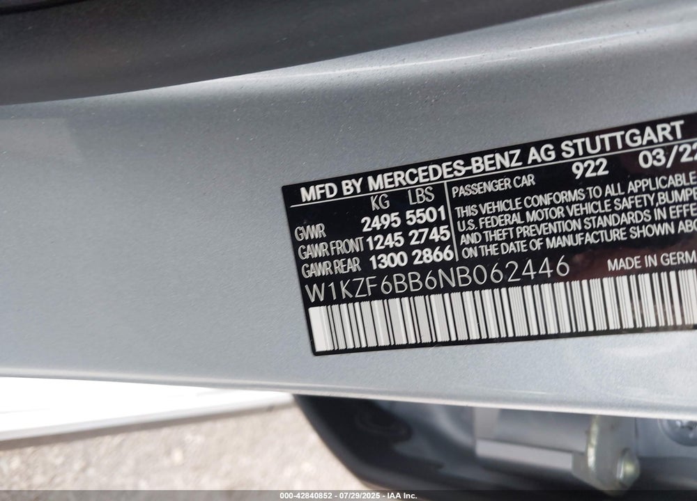 2022 MERCEDES-BENZ AMG E 53 4MATIC VIN: W1KZF6BB6NB062446