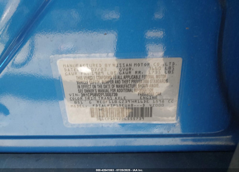 2023 NISSAN KICKS VIN: 3N1CP5BV2PL555739