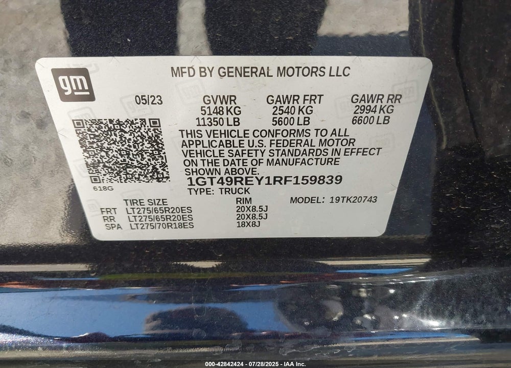 2024 GMC SIERRA 2500HD 4WD  STANDARD BED DENALI VIN: 1GT49REY1RF159839