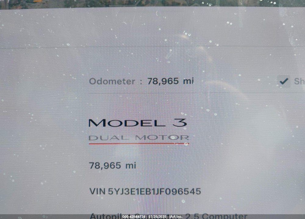 2018 TESLA MODEL 3 VIN: 5YJ3E1EB1JF096545