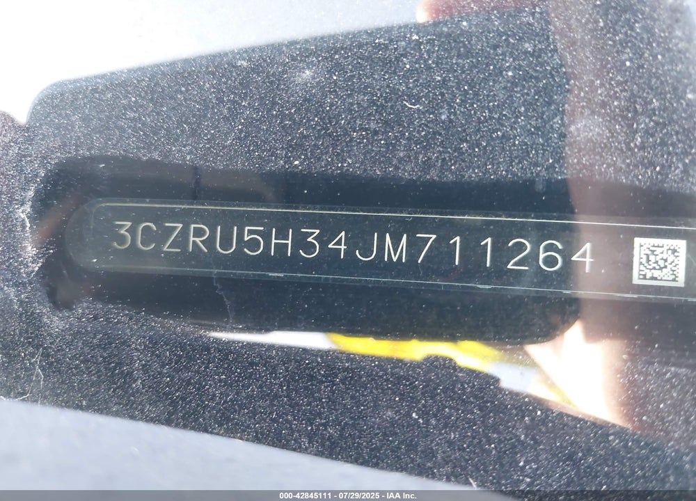 2018 HONDA HR-V VIN: 3CZRU5H34JM711264