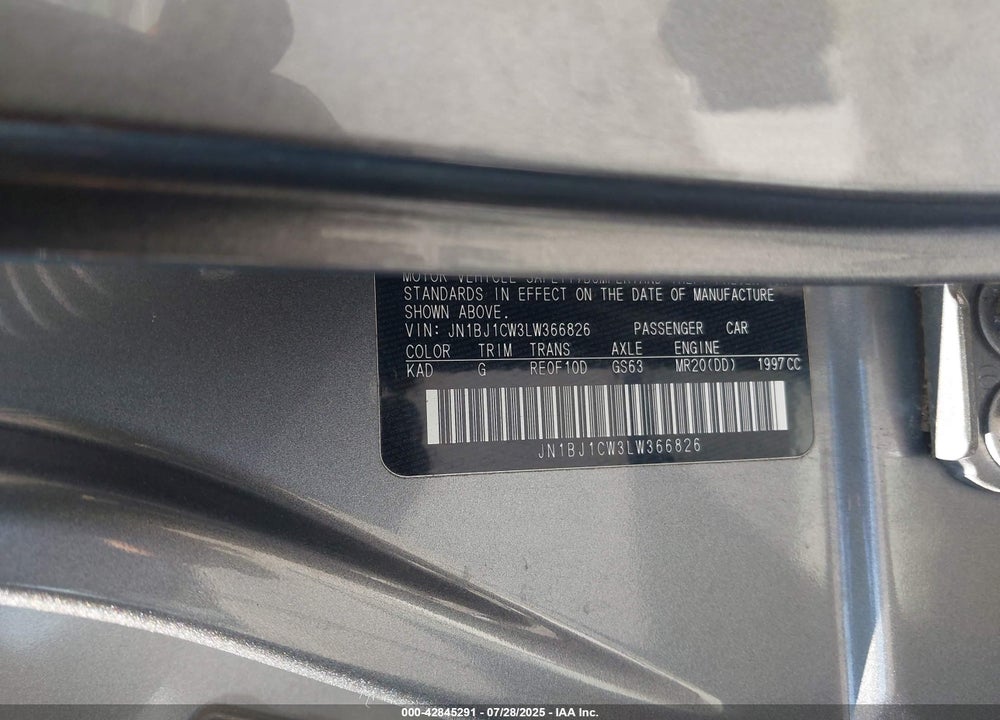 2020 NISSAN ROGUE SPORT VIN: JN1BJ1CW3LW366826