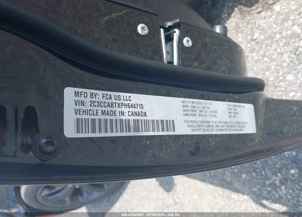 2023 CHRYSLER 300 300S VIN: 2C3CCABTXPH644715