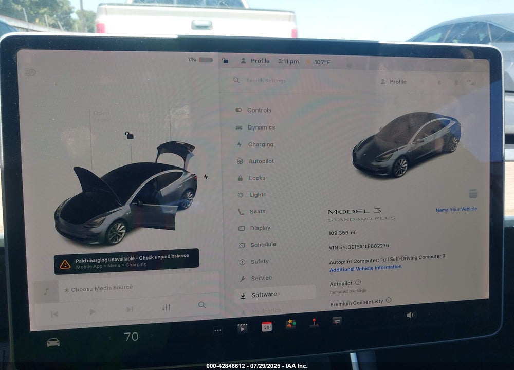 2020 TESLA MODEL 3 VIN: 5YJ3E1EA1LF802276