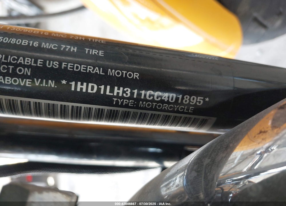 2012 HARLEY-DAVIDSON XL1200 CP VIN: 1HD1LH311CC401895