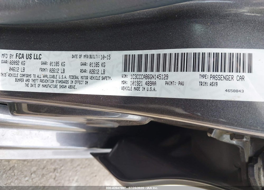 2016 CHRYSLER 200 VIN: 1C3CCCAB6GN145129