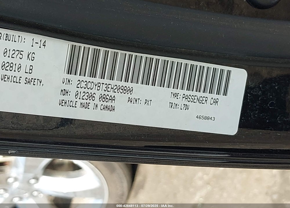 2014 DODGE CHALLENGER VIN: 2C3CDYBT3EH209800