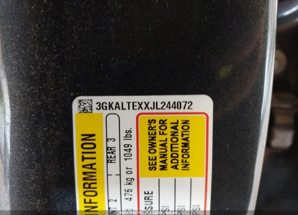 2018 GMC TERRAIN VIN: 3GKALTEXXJL244072