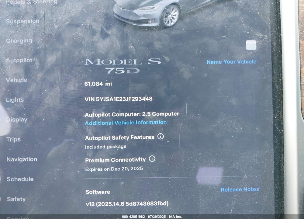 2018 TESLA MODEL S VIN: 5YJSA1E23JF293448