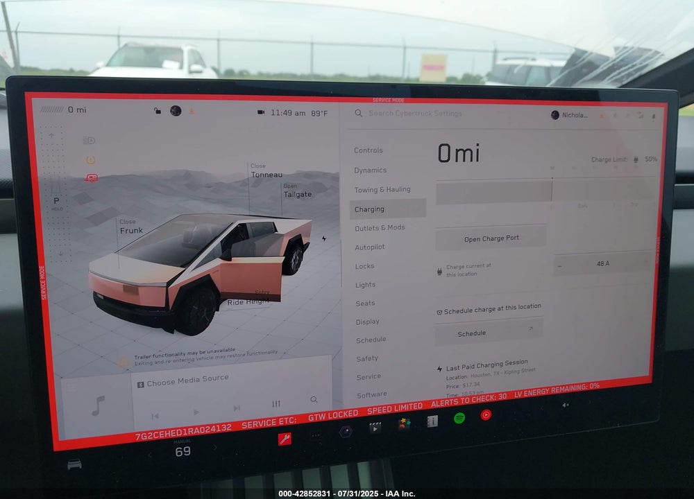 2024 TESLA CYBERTRUCK VIN: 7G2CEHED1RA024132