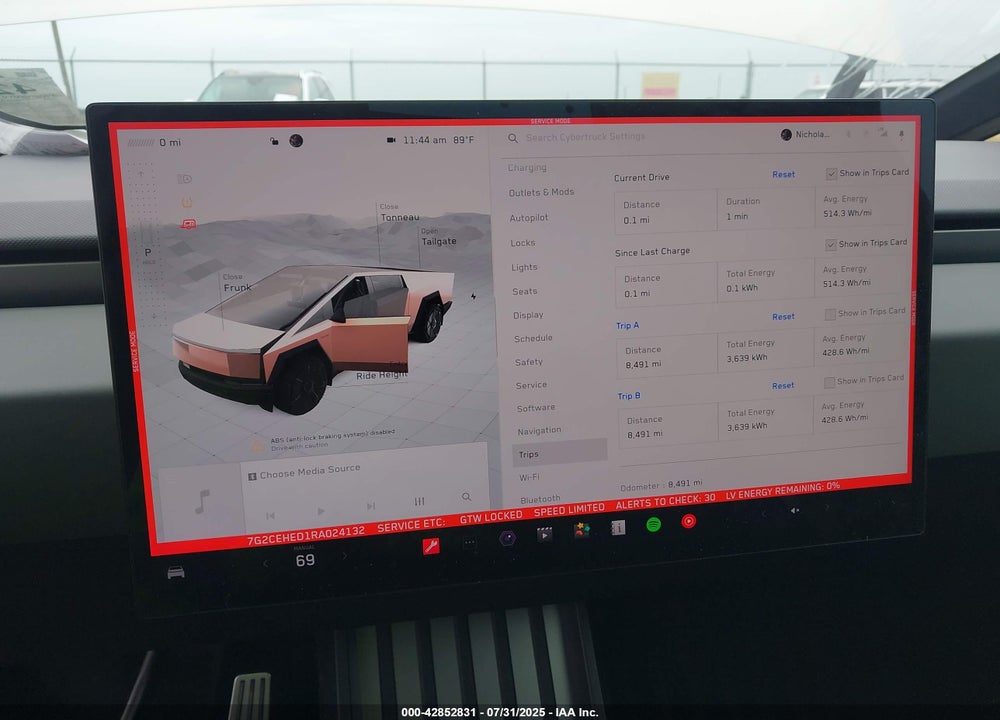 2024 TESLA CYBERTRUCK VIN: 7G2CEHED1RA024132