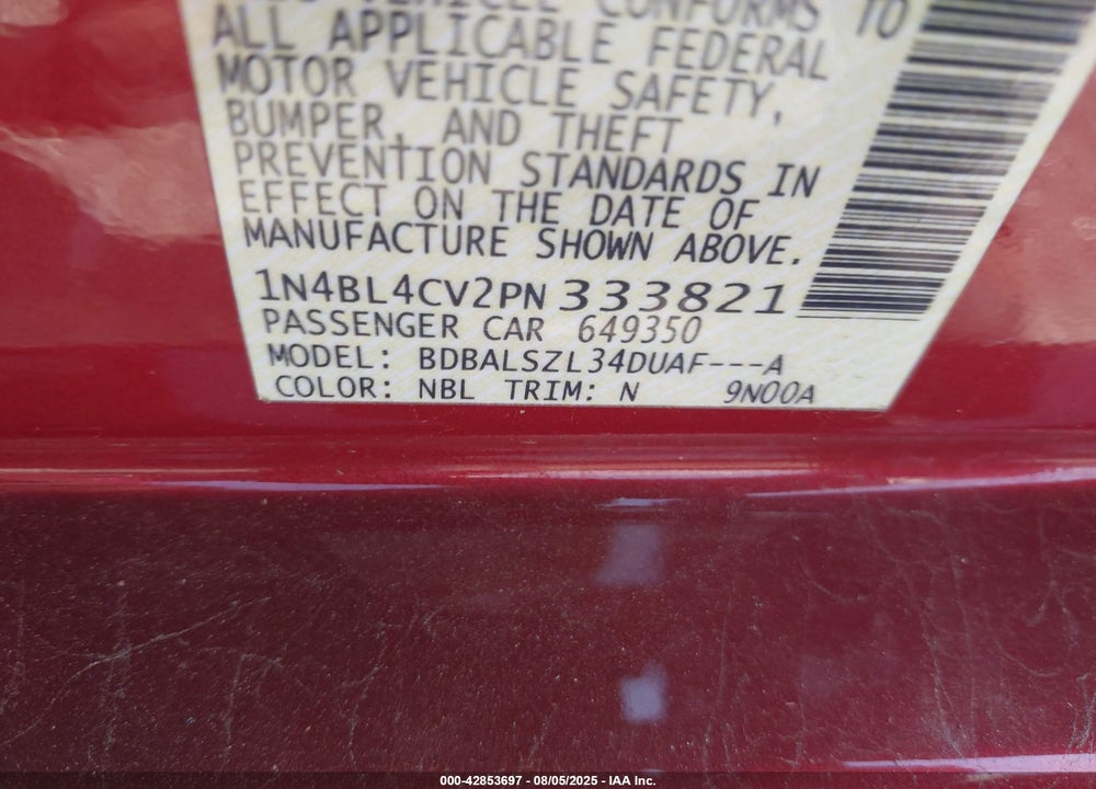 2023 NISSAN ALTIMA VIN: 1N4BL4CV2PN333821