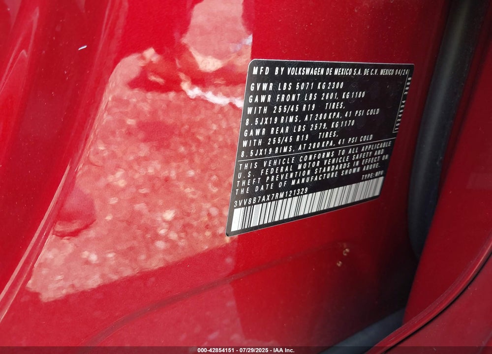 2024 VOLKSWAGEN TIGUAN VIN: 3VV8B7AX7RM121329