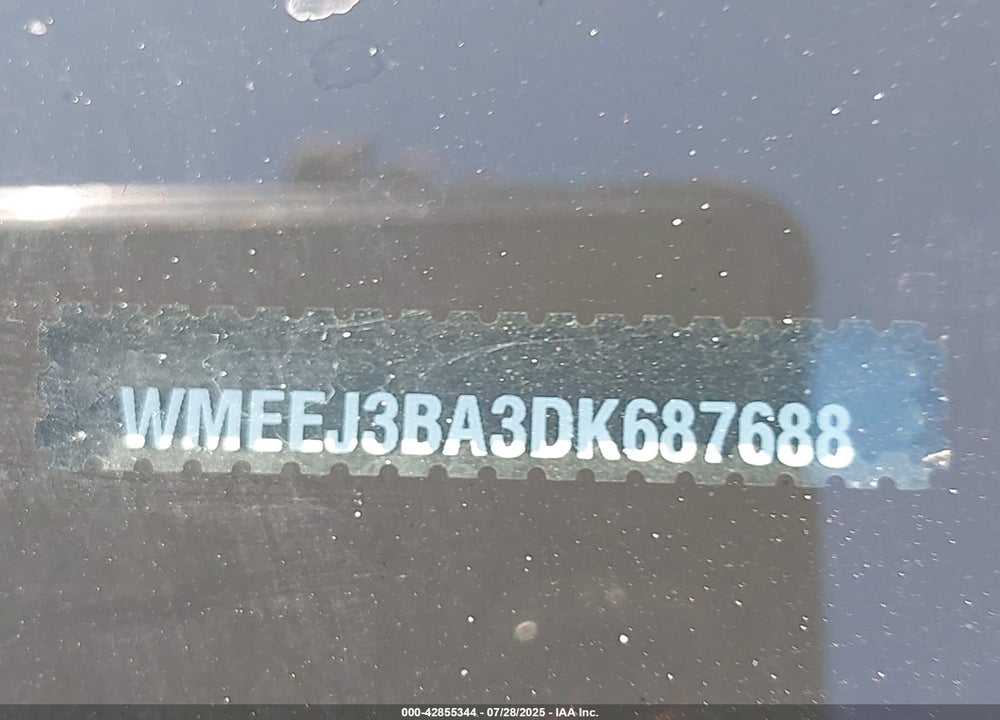 2013 SMART FORTWO VIN: WMEEJ3BA3DK687688