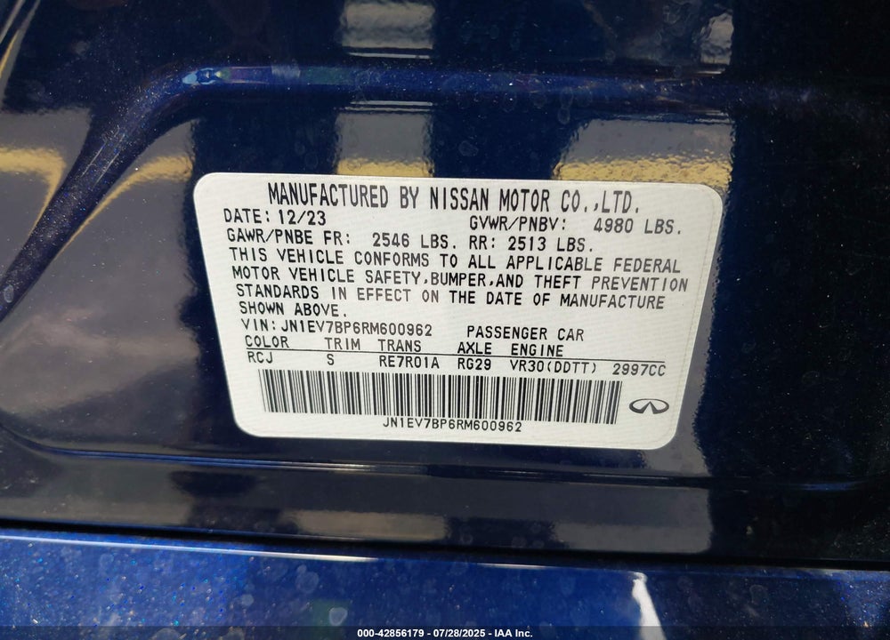 2024 INFINITI Q50 VIN: JN1EV7BP6RM600962
