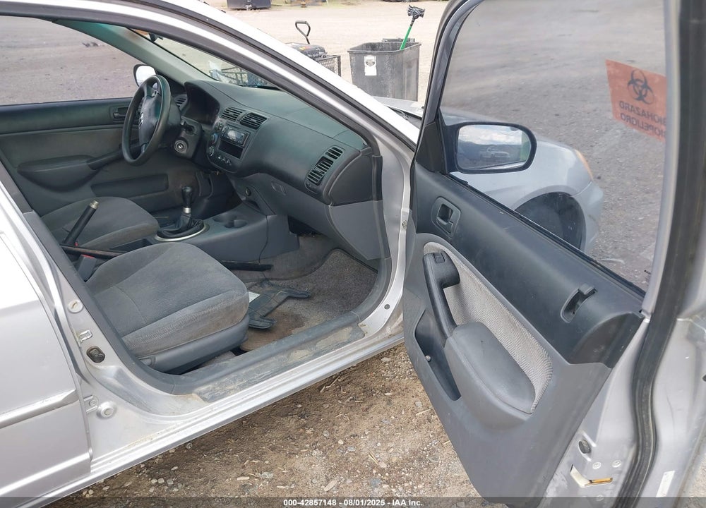 2001 HONDA CIVIC LX VIN: 1HGES15571L013744