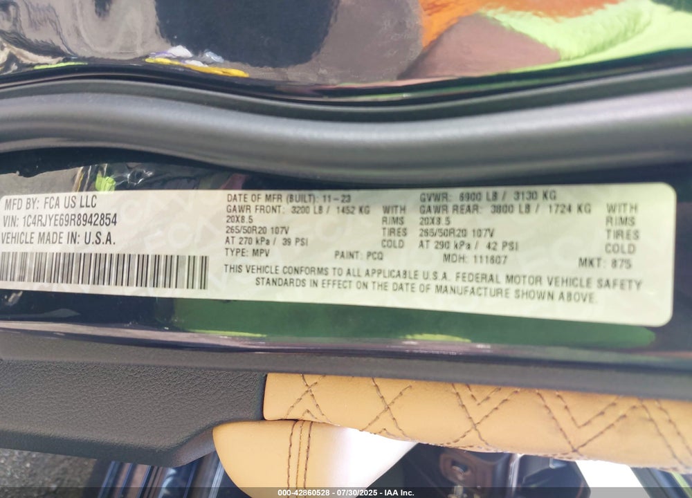 2024 JEEP GRAND CHEROKEE 4XE SUMMIT VIN: 1C4RJYE69R8942854