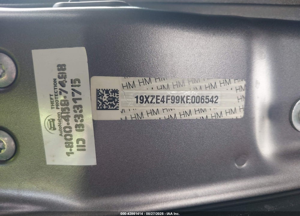 2019 HONDA INSIGHT VIN: 19XZE4F99KE006542