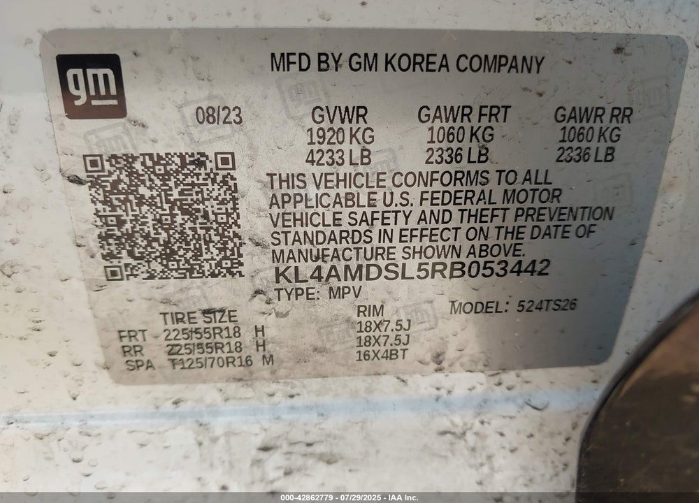 2024 BUICK ENCORE GX VIN: KL4AMDSL5RB053442