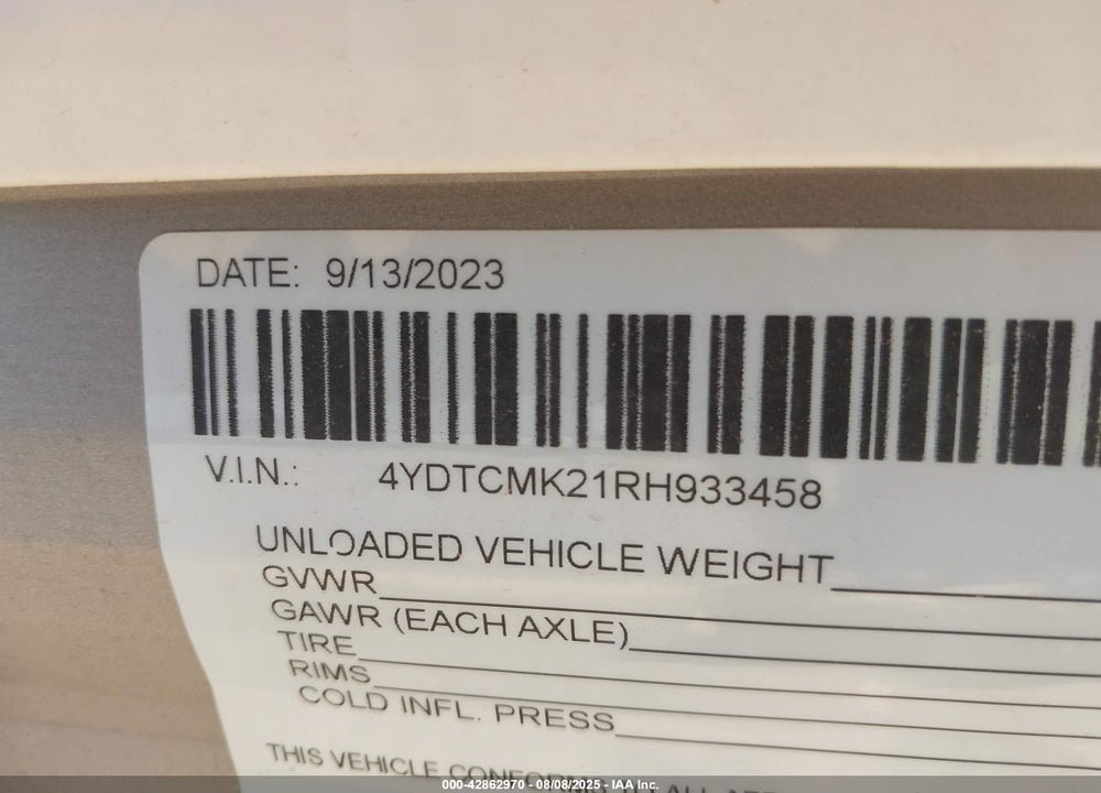 2024 COLEMAN LANTERN VIN: 4YDTCMK21RH933458