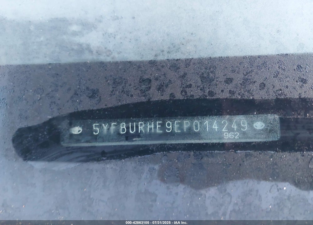 2014 TOYOTA COROLLA VIN: 5YFBURHE9EP014249