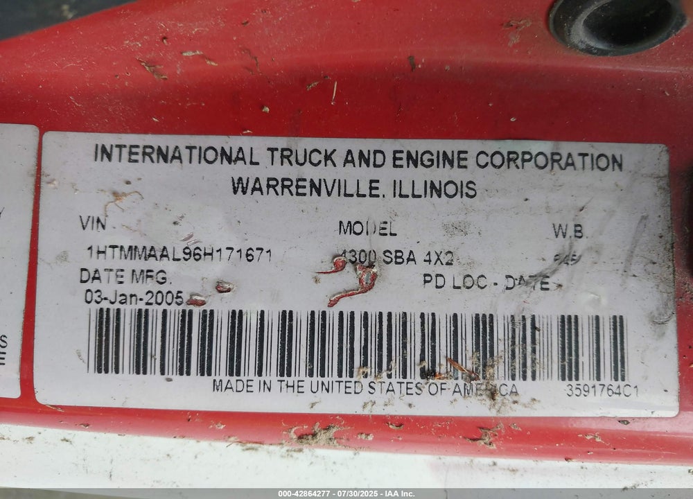 2006 INTERNATIONAL 4000 4300 VIN: 1HTMMAAL96H171671