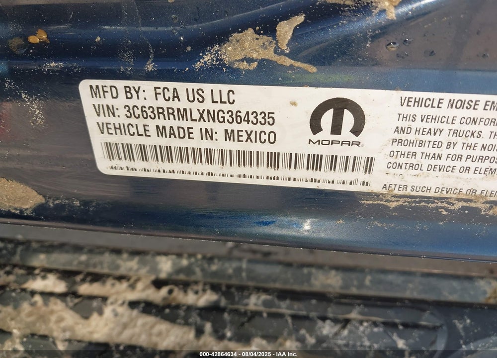 2022 RAM 3500 LAIE  4X4 6'4 BOX VIN: 3C63RRMLXNG364335