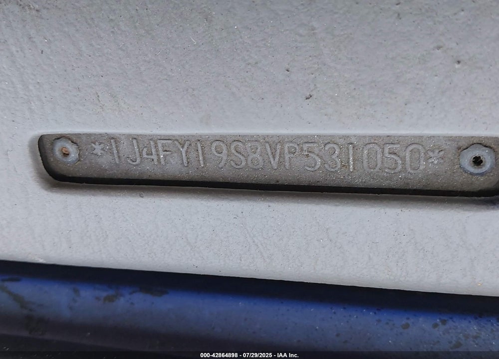 1997 JEEP WRANGLER SPORT VIN: 1J4FY19S8VP531050